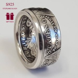 Vintage 925 sterling silver ring with fashionable and personalized creative design, engraved with numbers and letters, punk jewelry, neutral design suitable for men and women to wear