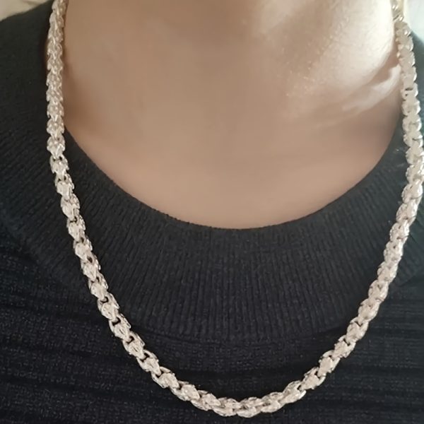 1pc Fashion 925 Sterling Silvery Round Bamboo Chain New Style Necklace for Men and Women as a Gift - Image 4