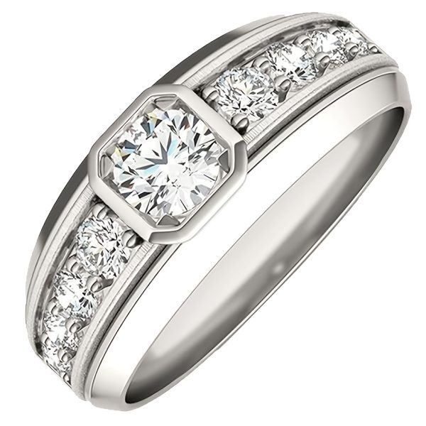 Wedding Rings For Men, Moissanite Eternity Engagement Band Brilliant D Color VVS1 Clarity Lab Created Diamond Ring With Solid S925 Sterling Silver - Image 3