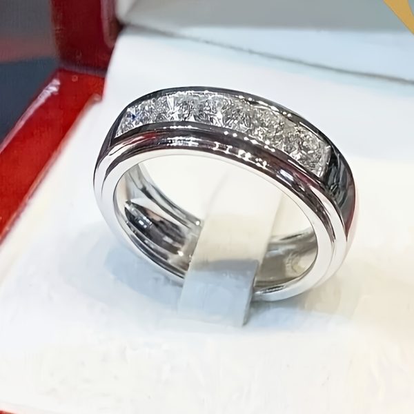 1 S925 silver 2 carat Moissanite ring,, luxurious simple fashion elegant, Men's gift, Women's gift, engagement ring, Casual Attire, holiday gift, for friends and family - Image 12