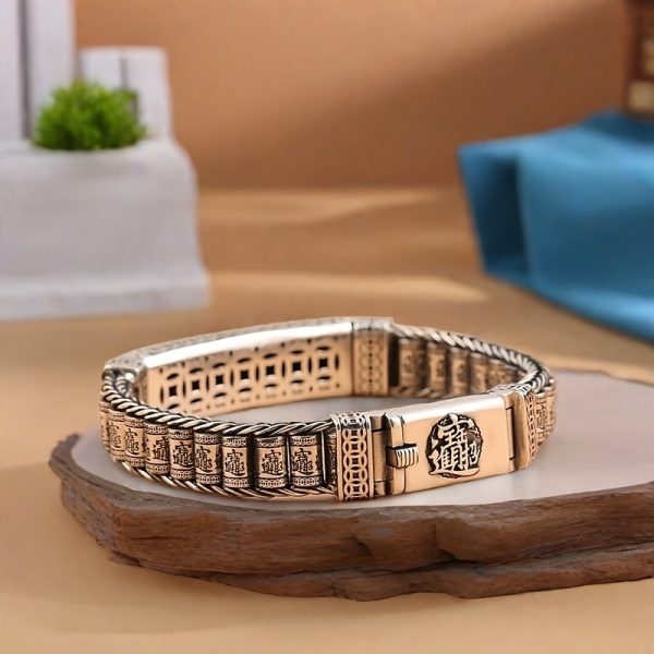 Foot Silvery S925 Bracelet Sterling Silvery Bracelet Men'S Bracelet Can Be Worn To Send A Boyfriend A Birthday Gift For Dad. Silvery Weighs 60 Grams/2.11 Ounces. - Image 4