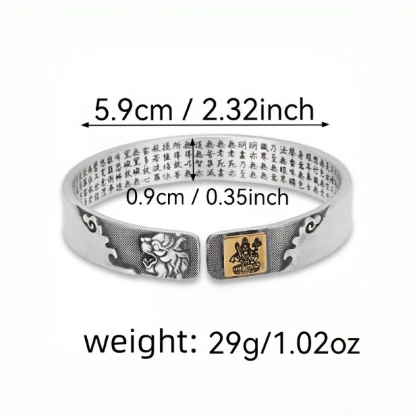 Foot Silvery S925 Bracelet Sterling Silvery Bracelet Men's Open Bracelet Can Be Freely Adjusted In Size to Give Boyfriend A Birthday Gift. Silvery Weighs 29 Grams/1.02 Ounces. - Image 6