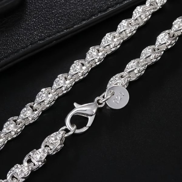 1pc Fashion 925 Sterling Silvery Round Bamboo Chain New Style Necklace for Men and Women as a Gift - Image 5