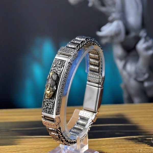 Foot Silvery S925 Bracelet Sterling Silvery Bracelet Men'S Bracelet Can Be Worn To Send A Boyfriend A Birthday Gift For Dad. Silvery Weighs 60 Grams/2.11 Ounces. - Image 2