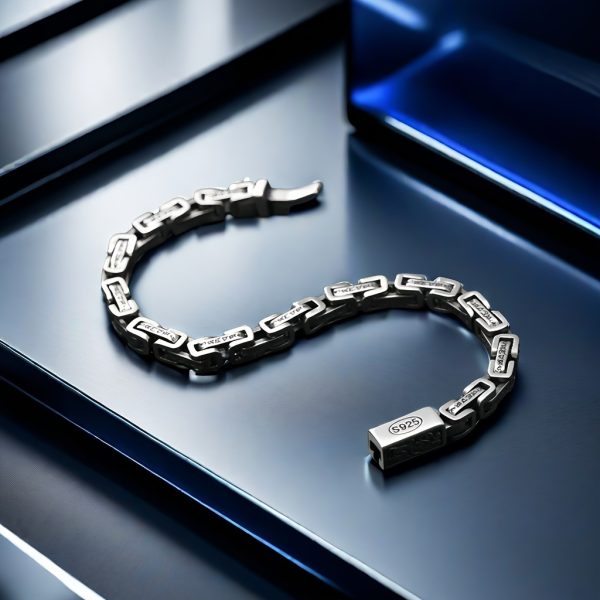 Men'S 925 Sterling Silver Bracelet, Cool and Handsome Style, Solid Silver Chain, 25g/0.88oz, for Boyfriend on Special Occasions - Image 8