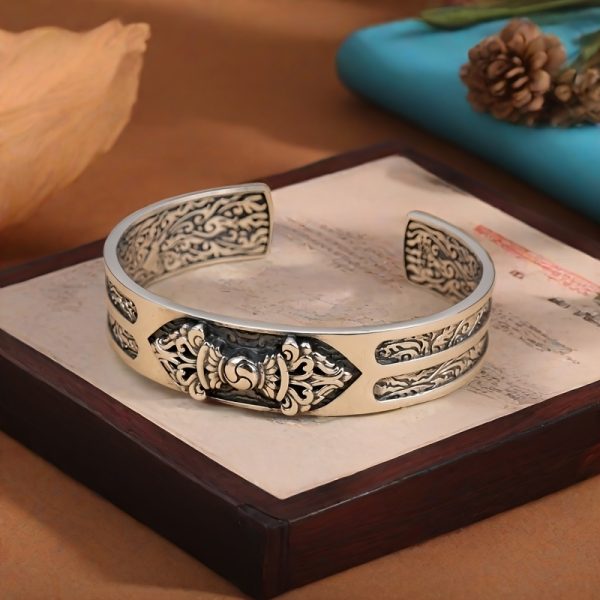 Funky Sterling Silver S925 Men'S Cuff Bracelet, Adjustable Open Bangle, No Plating - Gift for Boyfriend, Father'S Day Present, 52g/1.83oz - Image 7