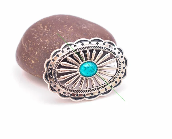 10pcs Big Southeast Indian Ethnic Flower Turquoise Concho For Horse saddles Handbag Leathercraft Belt Hardware Conchos Screwback - Image 2