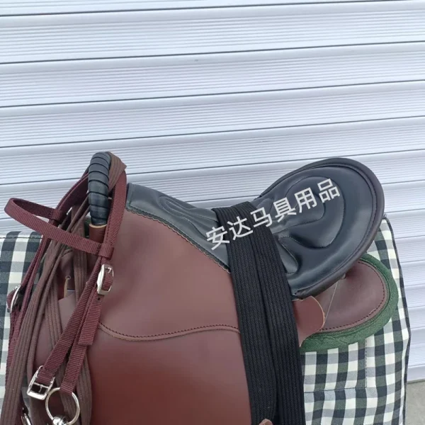 Saddle 、Horse Equipment Pure Cowhide Saddle Full Set Tourist Saddle Sports - Image 4
