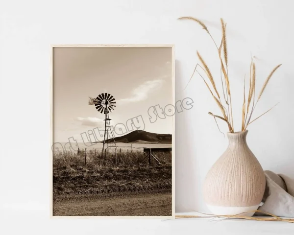 Vintage Southwest Cowboy Hat Boots Highland Cow Rustic Western Landscape Canvas Poster Wall Pictures Farmhouse Home Decor - Image 10