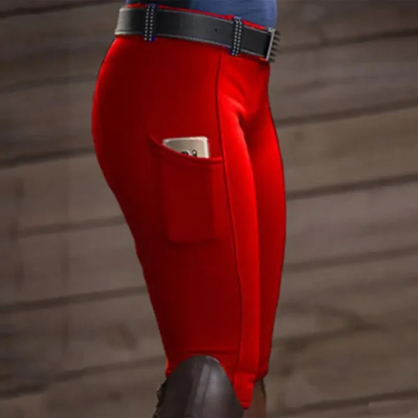 Women Horse Racing Pocket Hip Lift Horse Riding Tights Reithose Riding Pant Equestrian Pants Breeches Equestrian Leggings - Image 3