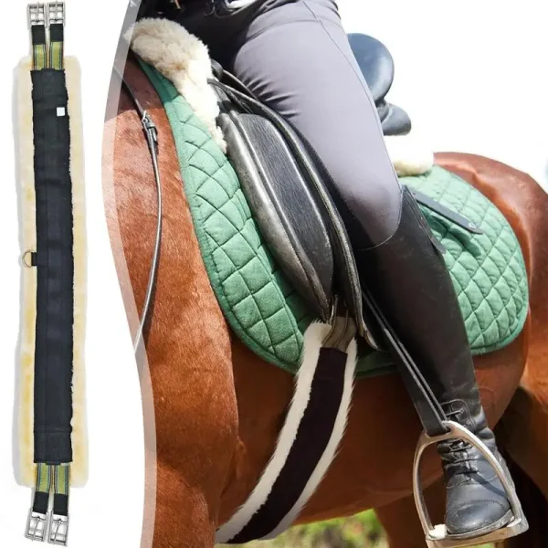 Western Cinch For Horses Horse Cinch Fleece Elastic Stainless Steel English Girth Western Heavy Duty Saddle Accessories Horse - Image 4