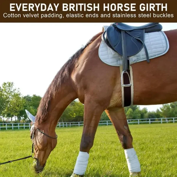 Western Cinch For Horses Horse Cinch Fleece Elastic Stainless Steel English Girth Western Heavy Duty Saddle Accessories Horse - Image 2