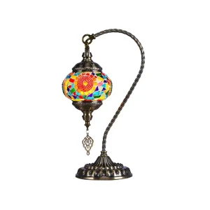 Vintage Handmade Mosaic Lampshade Turkish Moroccan Bohemian Style Table Lamp Lampara De Mesa