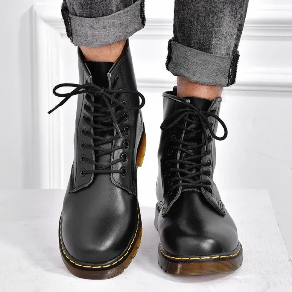 Women‘s Genuine Leather Boots Men Shoes Casual Shoes Classics Ankle Boots High Slip on Office Ventilate Versatile Motorcycle - Image 4