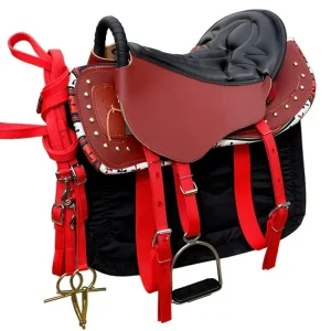 Saddle Set Stock Equestrian Saddle Set Cowhide Premium Leather Western Saddle Set with Horse Accessories