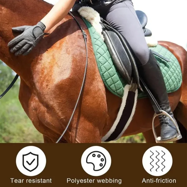 Western Cinch For Horses Horse Cinch Fleece Elastic Stainless Steel English Girth Western Heavy Duty Saddle Accessories Horse - Image 3