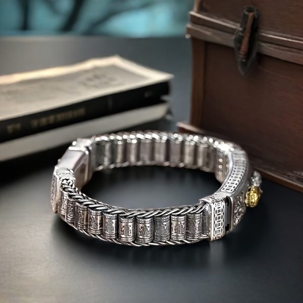 Foot Silvery S925 Bracelet Sterling Silvery Bracelet Men'S Bracelet Can Be Worn To Send A Boyfriend A Birthday Gift For Dad. Silvery Weighs 60 Grams/2.11 Ounces. - Image 6