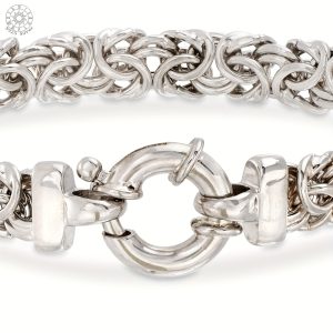 Ring Buckle Byzantine Braided Bracelet, Heavy Duty Men's Bracelet, 925 Sterling Silvery, Reward Yourself, Gift for Men, for Father, Boyfriend, Friend, Birthday, Anniversary, Christmas Gift, Men's Jewelry Gift