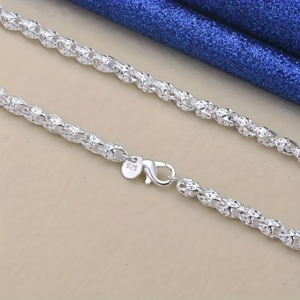 1pc Fashion 925 Sterling Silvery Round Bamboo Chain New Style Necklace for Men and Women as a Gift - Image 7