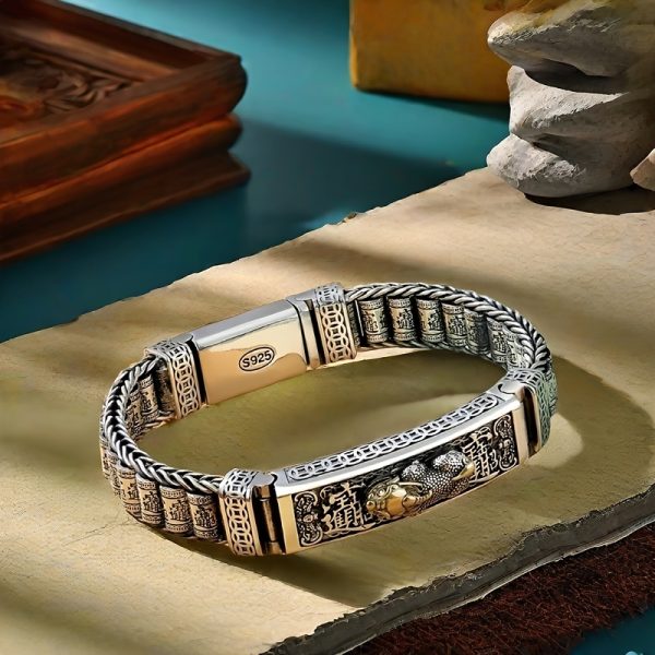 Foot Silvery S925 Bracelet Sterling Silvery Bracelet Men'S Bracelet Can Be Worn To Send A Boyfriend A Birthday Gift For Dad. Silvery Weighs 60 Grams/2.11 Ounces. - Image 5